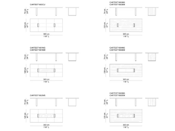 CARTESIANO - Rectangular wooden meeting table by i 4 Mariani - view 3